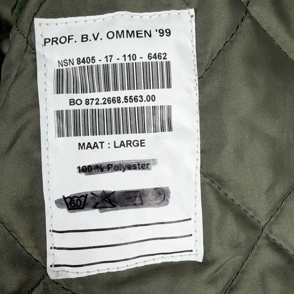 Vintage Carhartt Prof Tech Military Jacket Netherlands Marine Corps Mens L 1999